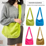 Large Capacity Lamb Shoulder Casual Plush Handbags for Students