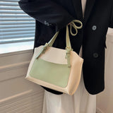 Large Capacity Top Handle Women's Bag Pu Leather Solid Ladies Handbags