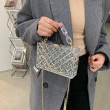 Clear Acrylic Box Women Handbag Chains Shoulder Crossbody Bag