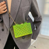 Clear Acrylic Box Women Handbag Chains Shoulder Crossbody Bag