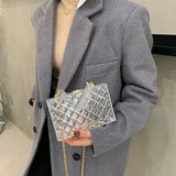 Clear Acrylic Box Women Handbag Chains Shoulder Crossbody Bag