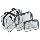 Transparent PVC Waterproof Travel Cosmetic Bag Zipper Make Up Toiletry Bags