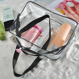 Transparent PVC Waterproof Travel Cosmetic Bag Zipper Make Up Toiletry Bags