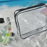 Transparent PVC Waterproof Travel Cosmetic Bag Zipper Make Up Toiletry Bags