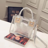 Women's Transparent PVC Clear Shoulder Bag with Purse