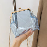 Transparent Jelly Bag Messenger Bag with Chain Shoulder Bag