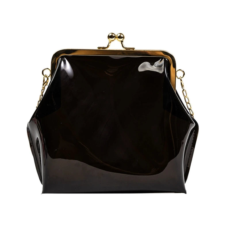 Transparent Jelly Bag Messenger Bag with Chain Shoulder Bag