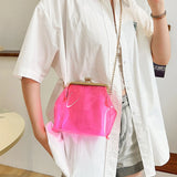 Transparent Jelly Bag Messenger Bag with Chain Shoulder Bag