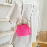 Transparent Jelly Bag Messenger Bag with Chain Shoulder Bag