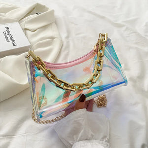 Transparent PVC Crossbody Bag Jelly Chain Shoulder Bags