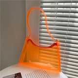Transparent Shoulder Bags Women Underarm Handbags PVC Candy Colors Lightweight