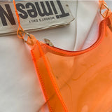 Transparent Shoulder Bags Women Underarm Handbags PVC Candy Colors Lightweight