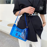Transparent Shoulder Bags Women Underarm Handbags PVC Candy Colors Lightweight