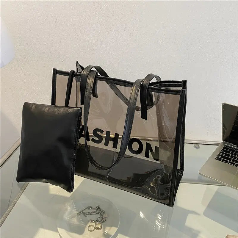 Transparent Shoulder Bag Large Capacity Casual Tote
