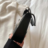 Transparent Tote Bag Women Chain Splicing Clear PVC PU Leather Handbags