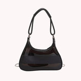 Transparent Tote Bag Women Chain Splicing Clear PVC PU Leather Handbags