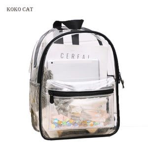 Transparent Waterproof Beach Bag Mini Schoolbag for Teenage Girl