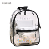 Transparent Waterproof Beach Bag Mini Schoolbag for Teenage Girl