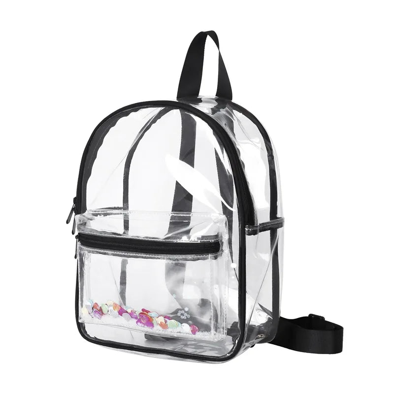 Transparent Waterproof Beach Bag Mini Schoolbag for Teenage Girl