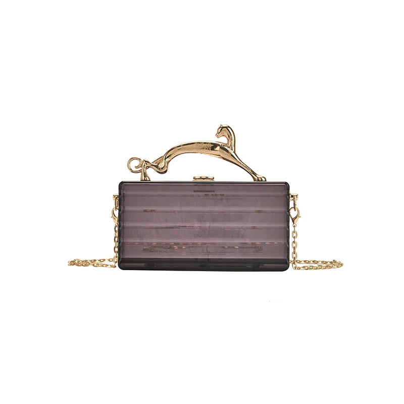Women Acrylic Box Bag Hand-held Shoulder Bag Wedding Evening Bag