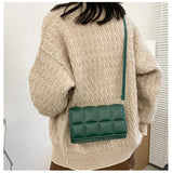 Silver Leather Cross Body Bag Small Cube Pouch