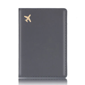 Travel Passport Cover Holder Hot Stamping Plane for Men Women C