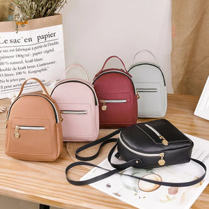 Small Business PU Leather Backpack Waterproof Mini Bag for Women
