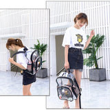 Solid PVC Backpack Large Capacity Knapsack for Women