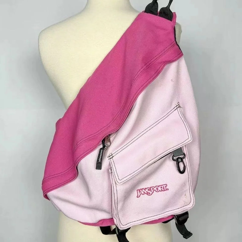 Retro Crossbody Bag for Women Large Capacity Y2K Street Style Messenger