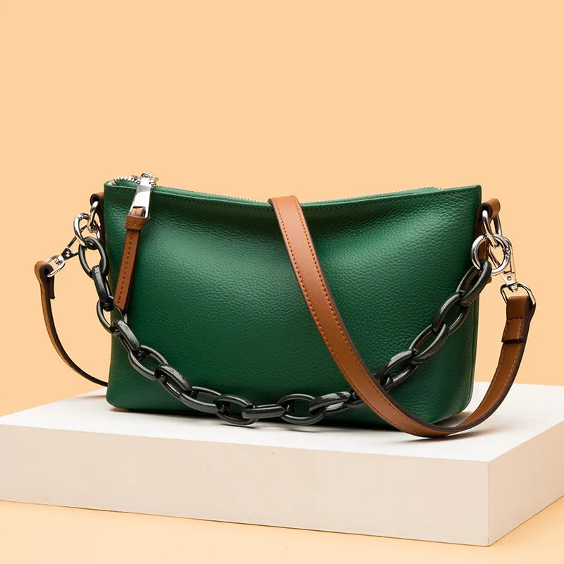 Vintage Leather Bucket Shoulder Bag for Women