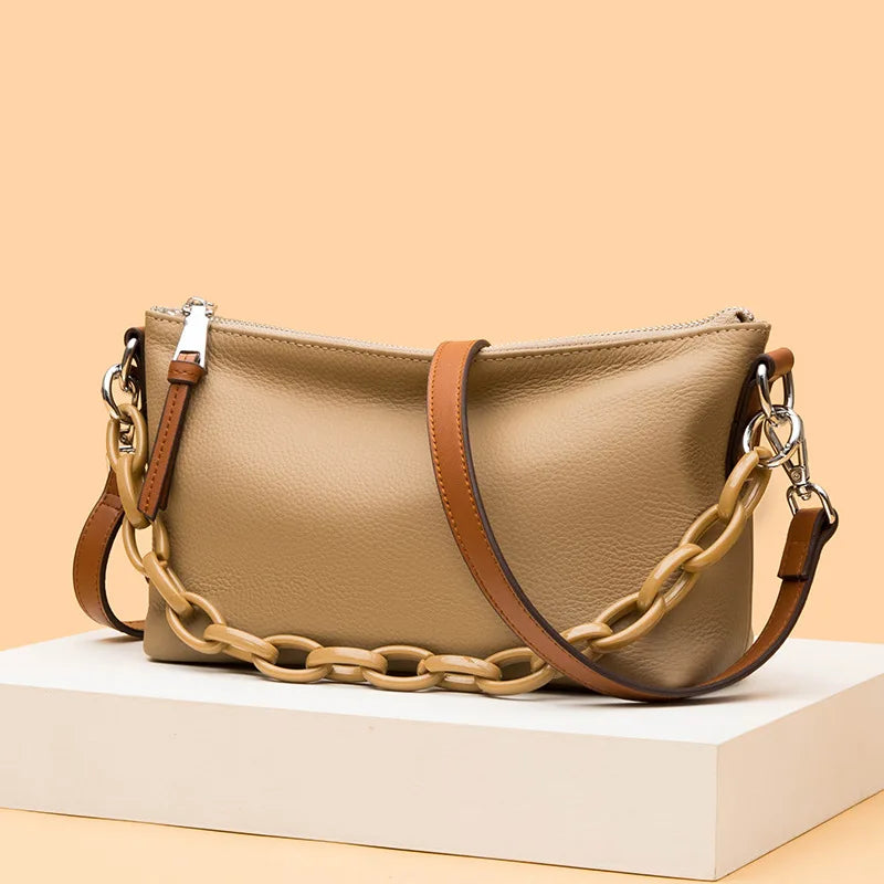 Vintage Leather Bucket Shoulder Bag for Women