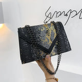 Serpentine Flap Shoulder Bag Chain Handbag Crossbody for Women