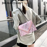 Serpentine Flap Shoulder Bag Chain Handbag Crossbody for Women