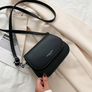 Small Leather Crossbody Bag Women Solid Flap Handbag Purse