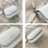 Small Leather Crossbody Bag Women Solid Flap Handbag Purse