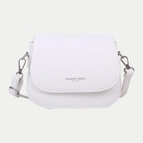 Small Leather Crossbody Bag Women Solid Flap Handbag Purse