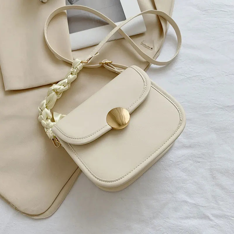 High Quality PU Leather Women's Shoulder Bag Retro Crossbody Square Purse