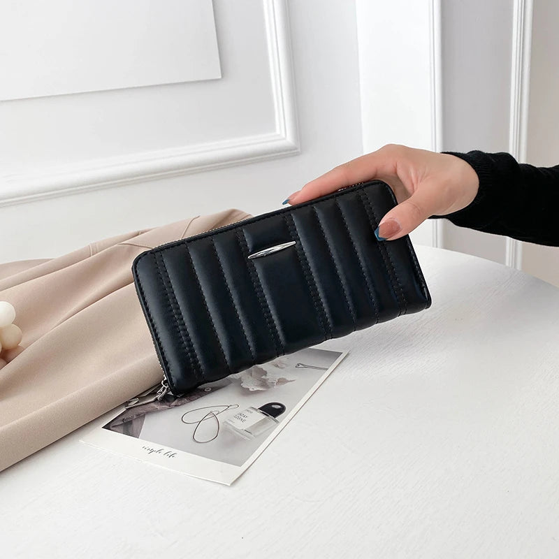 PU Leather Long Wallet Female Purse Large Capacity Phone Bag