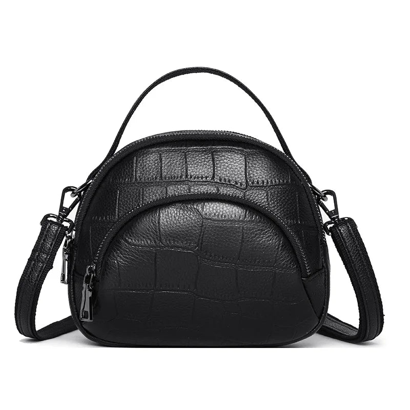 Vintage Leather Top Handle Crossbody Stone Shoulder Bag