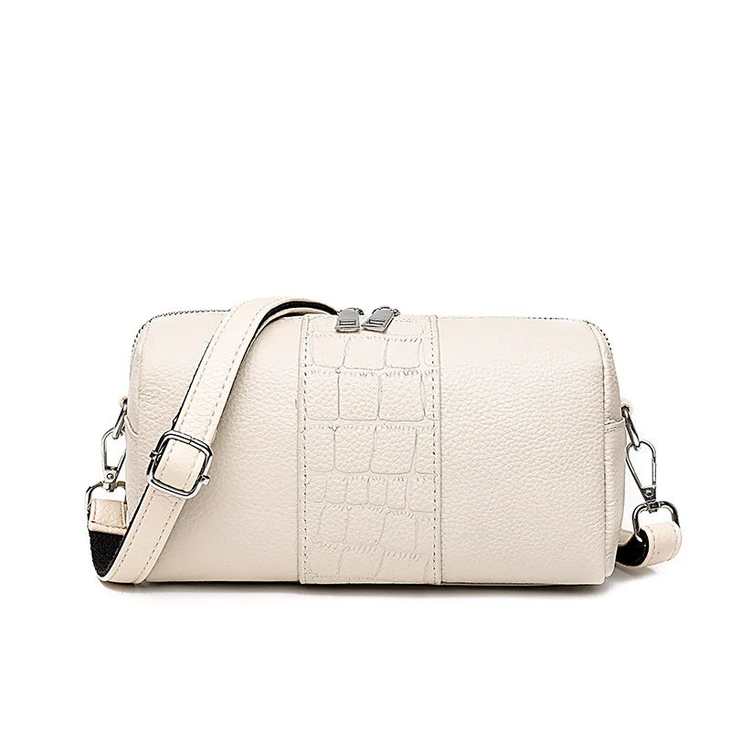 Vintage Leather Shoulder Bag for Women Casual Pillow Design
