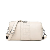 Vintage Leather Shoulder Bag for Women Casual Pillow Design