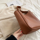 Daily Bucket Women Shoulder Bags PU Leather Handbag Business Tote