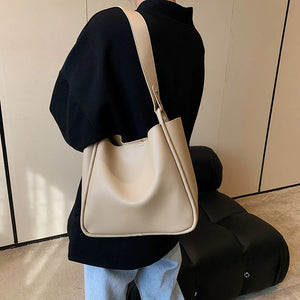 Daily Bucket Women Shoulder Bags PU Leather Handbag Business Tote