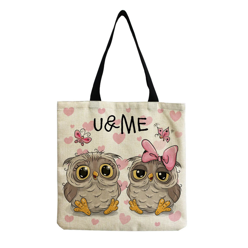 Owl Graphic Printed Female Handbag Casual Shoulder Bag