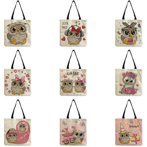 Owl Graphic Printed Female Handbag Casual Shoulder Bag