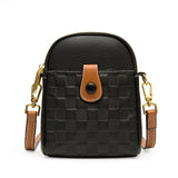 Plaid Sling Handbags Soft Leather Vintage Shoulder Bags