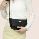 Quilted Chain Sling Bag Leather Tote Girl Shoulder Bag