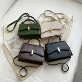 Retro Square Handbag Soft Leather Female Shoulder Bag