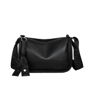 Leather Saddle Crossbody Bag Tassel Handbag