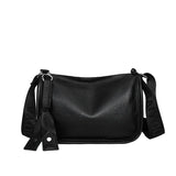 Leather Saddle Crossbody Bag Tassel Handbag